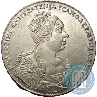 Фото 1 рубль 1727 года  "Московский тип, портрет вправо"