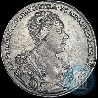 Фото 1 рубль 1727 года  "Московский тип, портрет вправо"