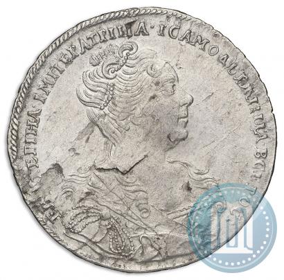 Picture 1 rouble 1727 year  "Moscow type, portrait turned to the right"