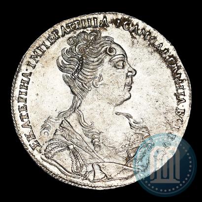 Фото 1 рубль 1727 года  "Московский тип, портрет вправо"