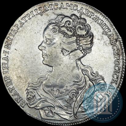 Фото 1 рубль 1726 года  "Московский тип, портрет влево"