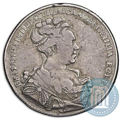 Фото 1 рубль 1727 года СПБ "Высокая прическа"