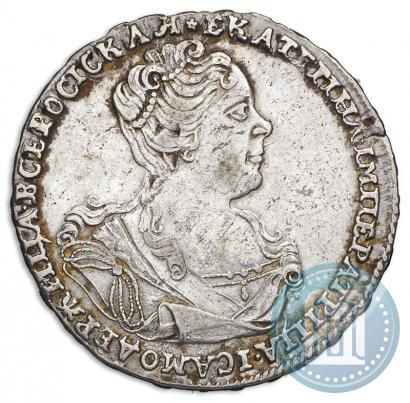 Фото Полтина 1727 года  "Московский тип, портрет вправо"