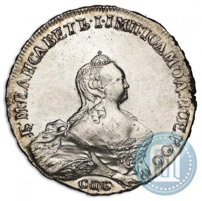 Фото 1 рубль 1754 года СПБ-IМ "Портрет работы Бенджамина Скотта"