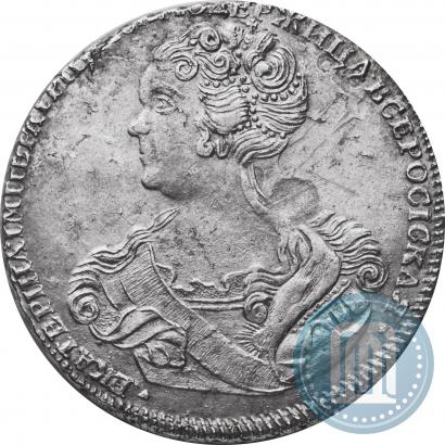 Фото 1 рубль 1725 года СПБ "Петербургский тип, портрет влево"