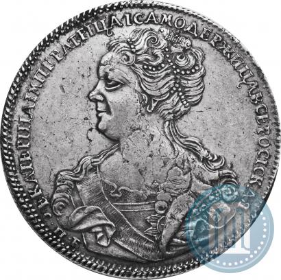 Фото 1 рубль 1725 года СПБ "Петербургский тип, портрет влево"