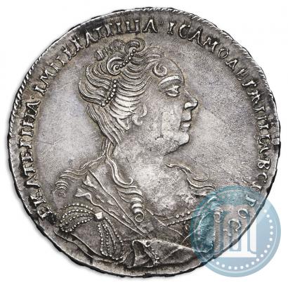 Picture 1 rouble 1727 year  "Moscow type, portrait turned to the right"