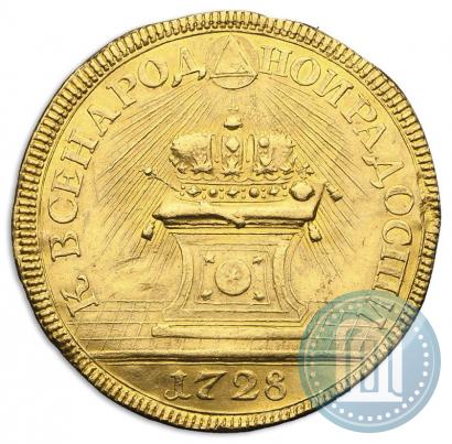 Picture Token Coin 1728 year  "Coronation of the Emperor Peter II"