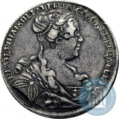 Фото 1 рубль 1727 года СПБ "Петербургский тип, портрет вправо"