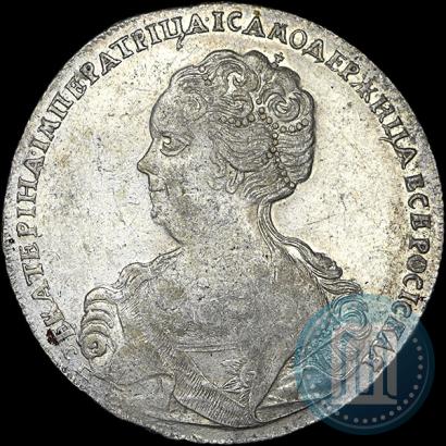 Picture 1 rouble 1725 year СПБ "Petersburg type, portrait turned to the left"