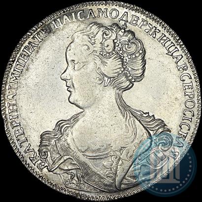 Фото 1 рубль 1726 года СПБ "Петербургский тип, портрет влево"