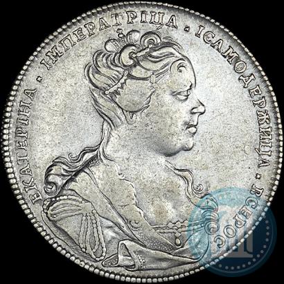 Фото 1 рубль 1726 года СПБ "Петербургский тип, портрет вправо"