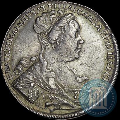 Picture 1 rouble 1727 year СПБ "Petersburg type, portrait turned to the right"