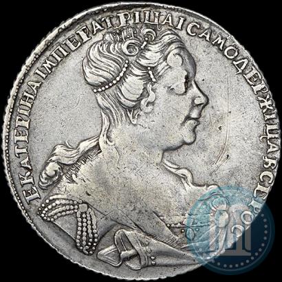 Picture 1 rouble 1727 year СПБ "Petersburg type, portrait turned to the right"