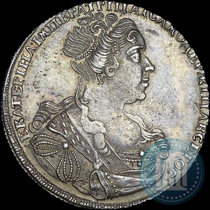Picture 1 rouble 1727 year СПБ "Petersburg type, portrait turned to the right"