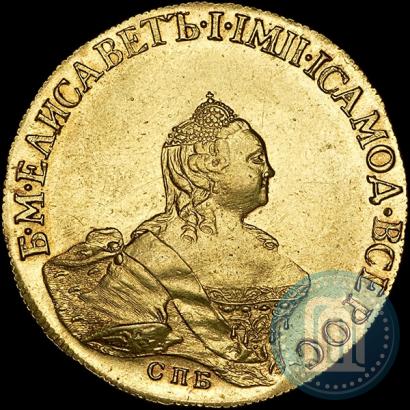 Picture 10 roubles 1757 year СПБ "Portrait by B. Scott"