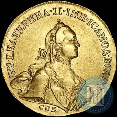 Фото 10 рублей 1762 года СПБ 