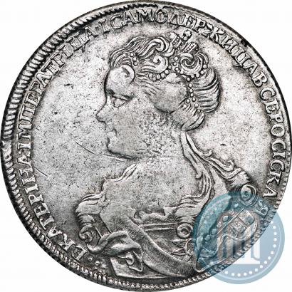 Фото 1 рубль 1726 года СПБ "Петербургский тип, портрет влево"