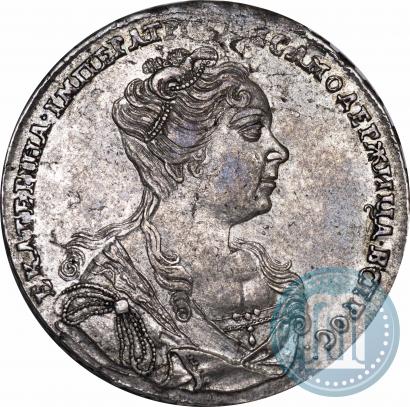 Фото 1 рубль 1726 года  "Московский тип, портрет вправо"