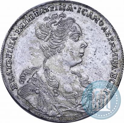 Picture 1 rouble 1727 year  "Moscow type, portrait turned to the right"