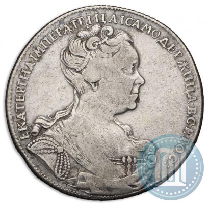 Фото 1 рубль 1726 года СПБ "Петербургский тип, портрет вправо"