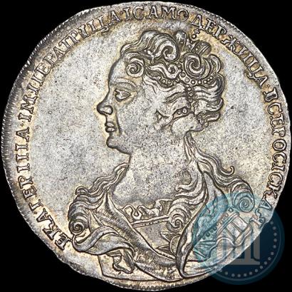 Фото 1 рубль 1725 года  "Московский тип, портрет влево"