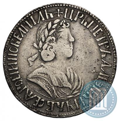 Picture Poltina 1702 year  "With a ribbon near the wreath"