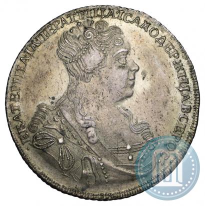 Picture 1 rouble 1727 year СПБ "Petersburg type, portrait turned to the right"