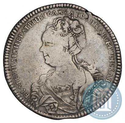 Фото 1 рубль 1725 года СПБ "Петербургский тип, портрет влево"