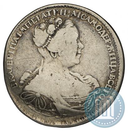 Фото 1 рубль 1727 года СПБ "Петербургский тип, портрет вправо"