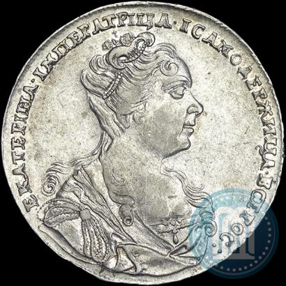 Фото 1 рубль 1726 года  "Московский тип, портрет вправо"