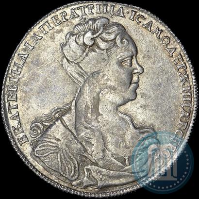 Фото 1 рубль 1726 года СПБ "Петербургский тип, портрет вправо"