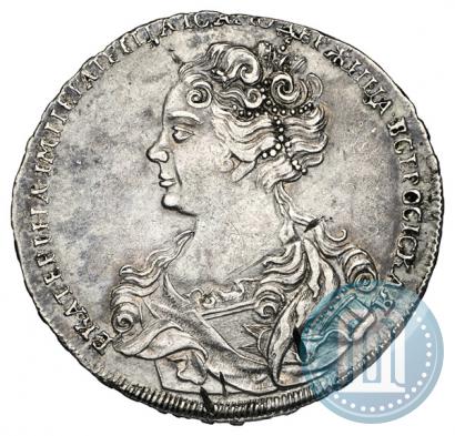Фото 1 рубль 1725 года  "Московский тип, портрет влево"