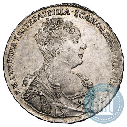 Picture 1 rouble 1727 year  "Moscow type, portrait turned to the right"
