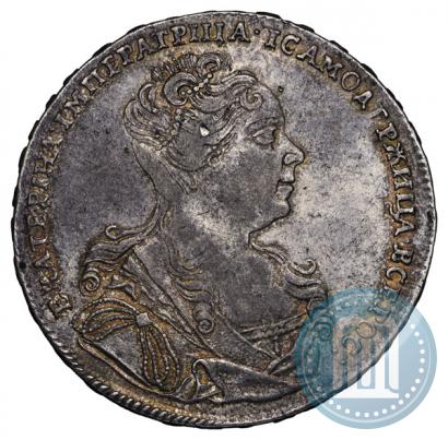 Фото 1 рубль 1727 года  "Московский тип, портрет вправо"