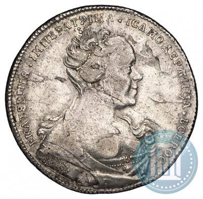 Picture 1 rouble 1727 year СПБ "Petersburg type, portrait turned to the right"