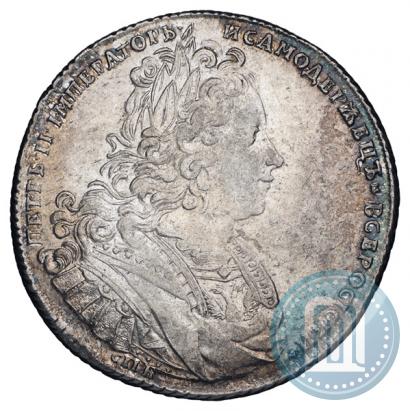 Фото 1 рубль 1727 года СПБ "Петербургский тип"