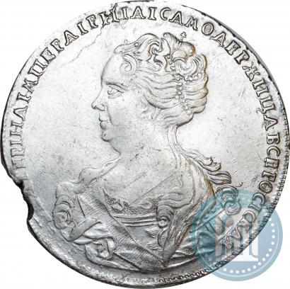 Picture 1 rouble 1725 year СПБ-СПБ "Petersburg type, portrait turned to the left"