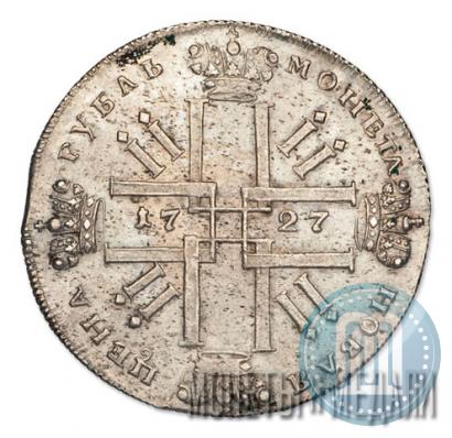 Фото 1 рубль 1727 года СПБ "Петербургский тип"