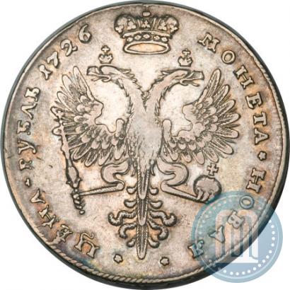 Фото 1 рубль 1726 года  "Московский тип, портрет вправо"