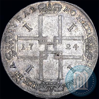 Фото 1 рубль 1724 года  "Портрет в античных доспехах"