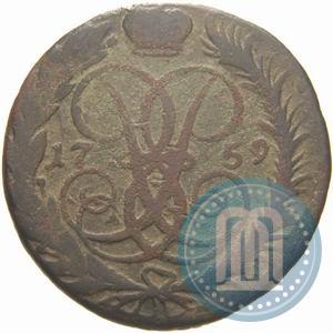 Фото 2 копейки 1759 года  "Номинал под Св. Георгием"