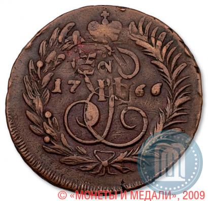 Фото 2 копейки 1766 года ММ 
