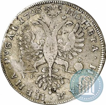 Picture 1 rouble 1725 year СПБ "Petersburg type, portrait turned to the left"
