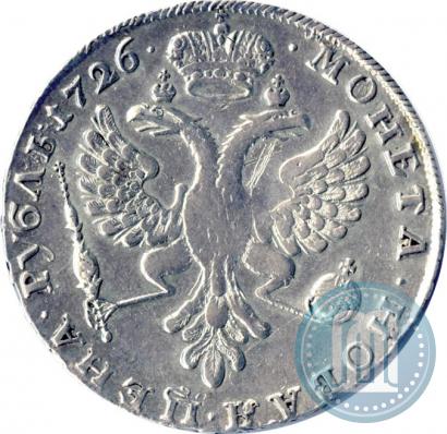 Picture 1 rouble 1726 year  "Moscow type, portrait turned to the left"