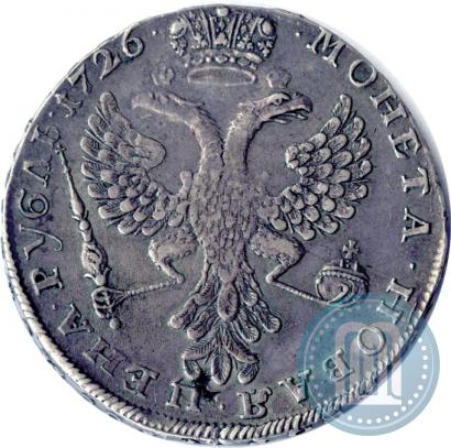 Фото 1 рубль 1726 года  "Московский тип, портрет влево"