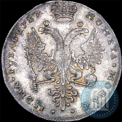 Фото 1 рубль 1727 года  "Московский тип, портрет вправо"