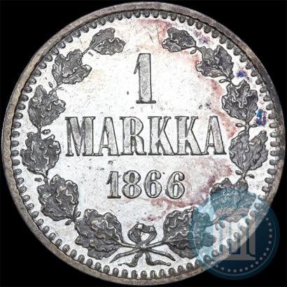 Picture 1 markka 1866 year S 