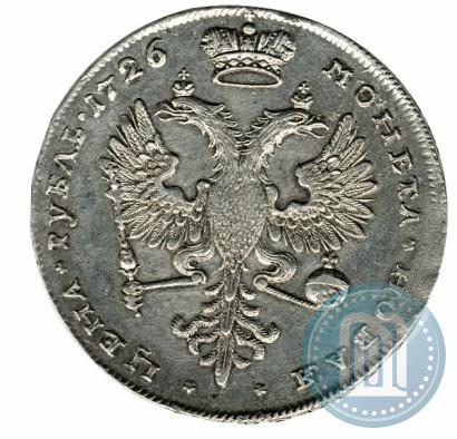 Фото 1 рубль 1726 года  "Московский тип, портрет вправо"