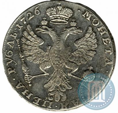 Фото 1 рубль 1726 года  "Московский тип, портрет влево"